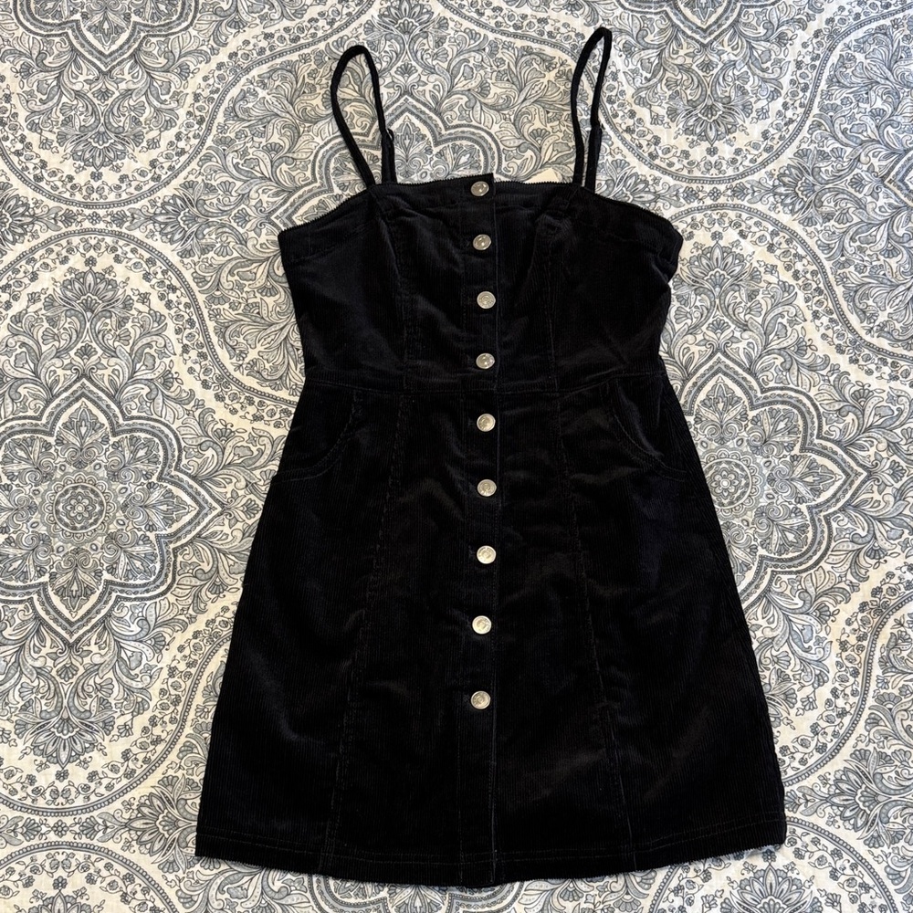 Love Tree Black Corduroy Mini Dress